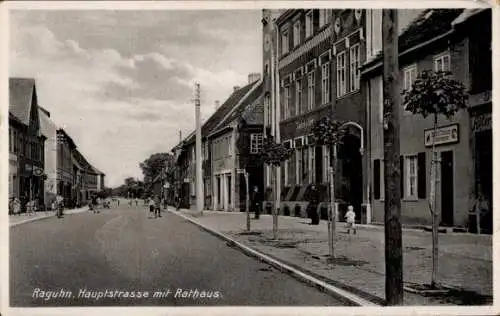 Ak Raguhn Jeßnitz im Kreis Anhalt Bitterfeld, Hauptstraße, Rathaus, Ratskeller