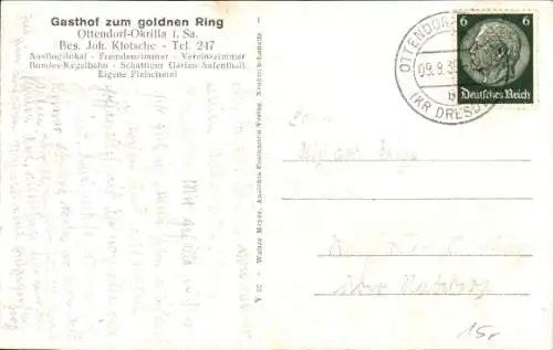 Ak Ottendorf Okrilla Sachsen, Gasthof zum goldenen Ring