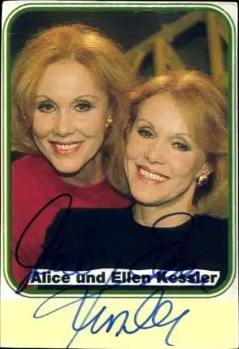 Ak Schauspielerin und Sängerin Alice Kessler, Ellen Kessler, Zwillinge, Portrait, Autogramm