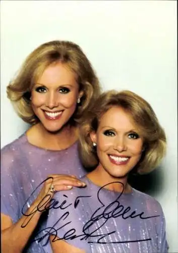 Ak Schauspielerin und Sängerin Alice Kessler, Ellen Kessler, Zwillinge, Portrait, Autogramm