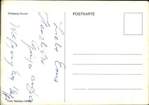 Ak Schauspieler Wolfgang Gruner, Portrait, Autogramm