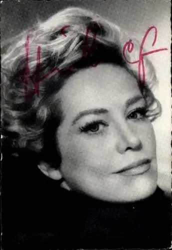 Ak Sängerin und Schauspielerin Hildegard Knef, Portrait, Autogramm