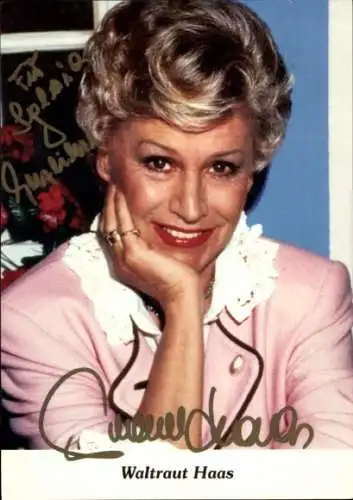 Ak Schauspielerin und Sängerin Waltraut Haas, Portrait, Autogramm