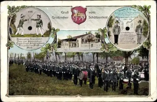 Ak Groitzsch in Sachsen, 175 jh. Jubiläum der privaten Schützengesellschaft 1910