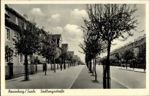 Ak Naumburg an der Saale, Blick in die Siedlungsstraße, Wohngebäude