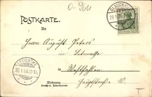 Ak Wernsdorf Glauchau in Sachsen, Goldner Ring, Radfahrer-Station
