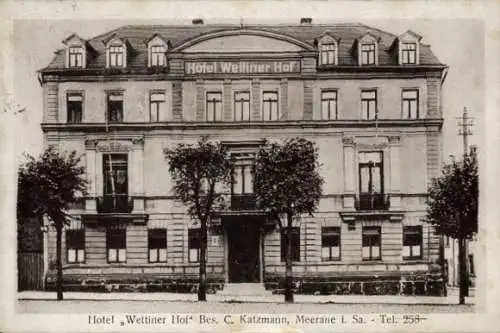 Ak Meerane Sachsen, Hotel Wettiner Hof, C. Katzmann