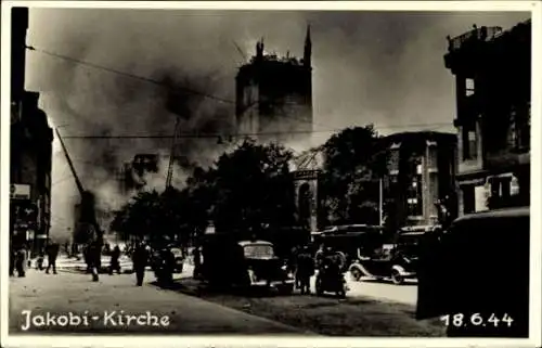 Ak Hamburg, Jakobi-Kirche, Jahr 1944, Kriegszerstörungen