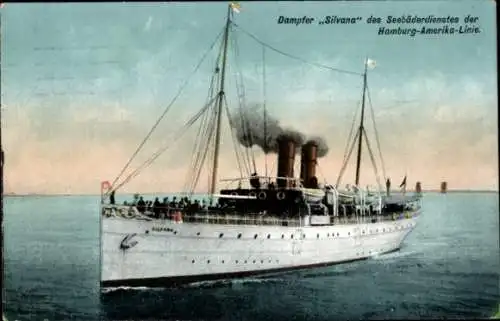 Ak Dampfer Silvana, Seebäderdienst der Hamburg Amerika Linie