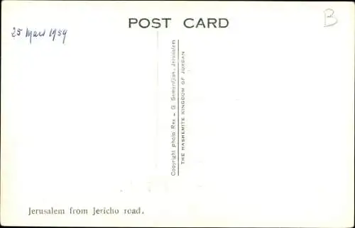 Ak Jerusalem Israel, Jericho Straße, Moscheen, Stadt