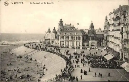 Ak Oostende Ostende Westflandern, De Kursaal en de Zeedijk