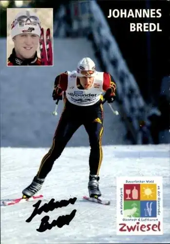 Autogrammkarte Skilangläufer Johannes Bredl