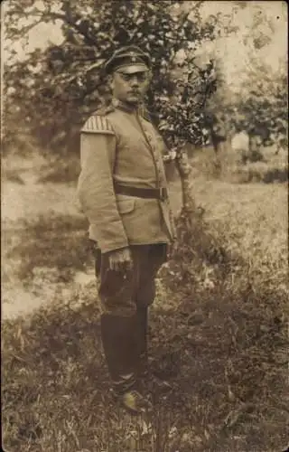 Foto Ak Deutscher Soldat in Uniform, Musiker, Standportrait, I WK