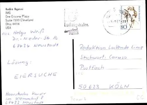 Ak Tennis, Andre Agassi, Tennisschläger