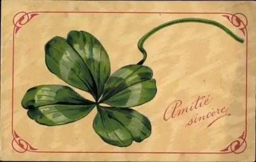 Präge Ak Glückwunsch, Glücksklee