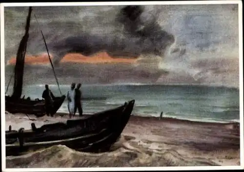 Künstler Ak Mühler, Ernst Alfred, Abend am Strand, Künstler-Hilfswerk 1937