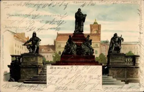 Litho  Berlin Mitte, Luther Denkmal