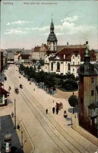 Ak Leipzig in Sachsen, Teilansicht, Johanniskirche