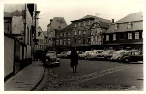 Foto Ak Linz am Rhein, Teilansicht, VW Käfer