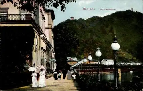 Ak Bad Ems an der Lahn, Kurpromenade