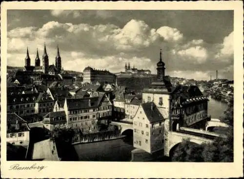 Ak Bamberg, Blick auf den Ort, Brücke, Häuser, Kirche