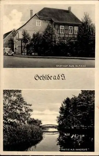 Ak Sehlde an der Innerste Niedersachsen, Gasthof Aug. Blanke, Brücke