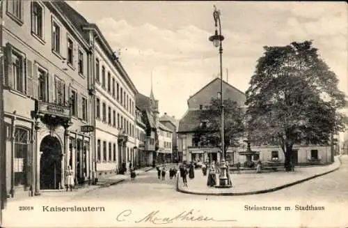 Ak Kaiserslautern in der Pfalz, Steinstraße mit Stadthaus