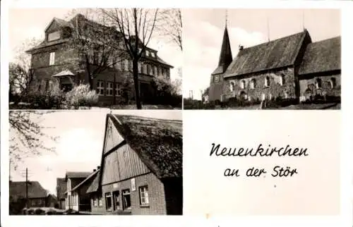 Ak Neuenkirchen an der Stör Bahrenfleth in Schleswig Holstein, Kirche, Teilansichten