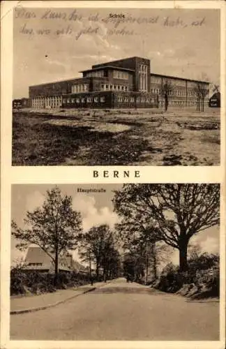 Ak Hamburg Wandsbek Farmsen Berne, Schule, Hauptstraße