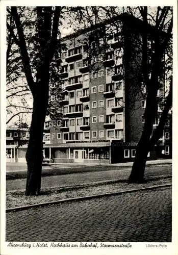 Ak Ahrensburg in Holstein, Hochhaus am Bahnhof, Stormarnstraße