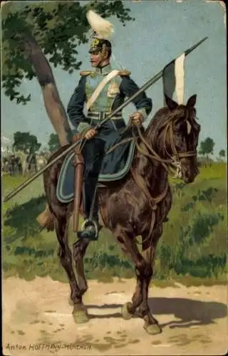 Künstler Ak Hoffmann, Anton, Deutscher Soldat in Uniform, Ulan