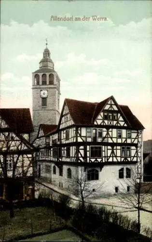 Ak Bad Sooden Allendorf in Hessen, Fachwerkhaus, Glockenturm