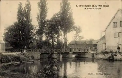 Ak Voisinlieu-Beauvais Oise, Le Pont d'Arcole