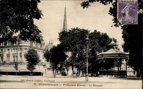 Ak Châtellerault Vienne, Promenade Blossac, Kiosque