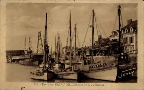 Ak Saint Gilles sur Vie Vendée, Port