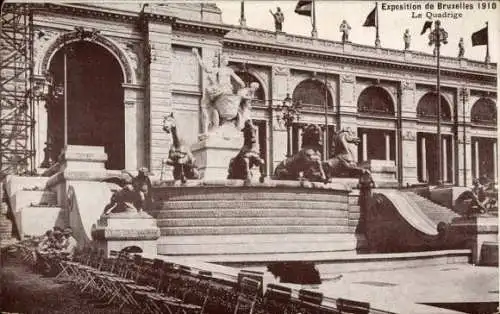 Ak Brüssel, Weltausstellung 1910, Quadriga