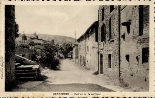 Ak Serrières Ardèche, Eingang zur Fliesenfabrik