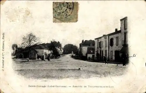 Ak Sainte Livrade Lot-et-Garonne Frankreich, Ankunft von Villeneuve sur Lot