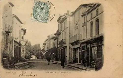 Ak Cancon Lot et Garonne, Grand Rue