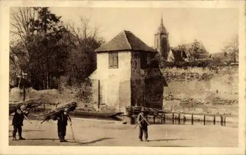 Ak Colmar Elsaß Haut Rhin, Les Vieux Remparts, Eglise