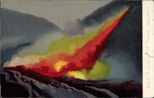 Ak Napoli Neapel Campania, Vesuv, Vulkanausbruch 1906