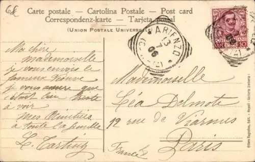 Ak Napoli Neapel Campania, Vesuv, Vulkanausbruch 1906