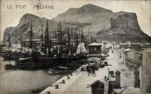 Ak Palermo Sizilien Sicilia Italien, Le Port