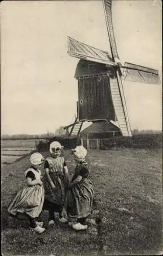 Ak Niederlande, Volkstrachten, Windmühle