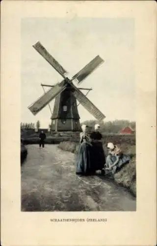 Ak Schaatsenrijden Zeeland, Windmühle