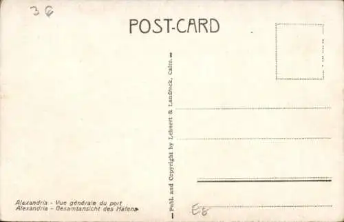 Ak Alexandria, Gesamtansicht des Hafens
