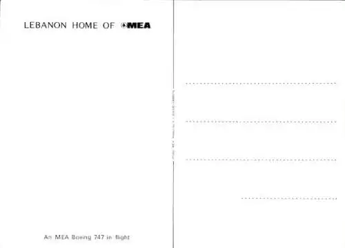 Ak Libanesisches Passagierflugzeug der MEA, Boeing 747, OD-AGH