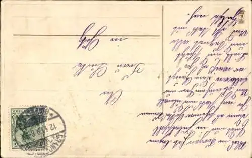 Präge Ak Glückwunsch Geburtstag, Blumenkorb, Vergissmeinnicht