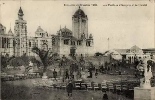 Ak Bruxelles Brüssel, Exposition 1910, Les Pavillons d'Uruguay et de Herstal