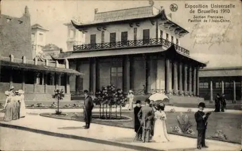 Ak Bruxelles Brüssel, Exposition Universelle 1910, Section Francaise, Pavillon de l'Indo Chine